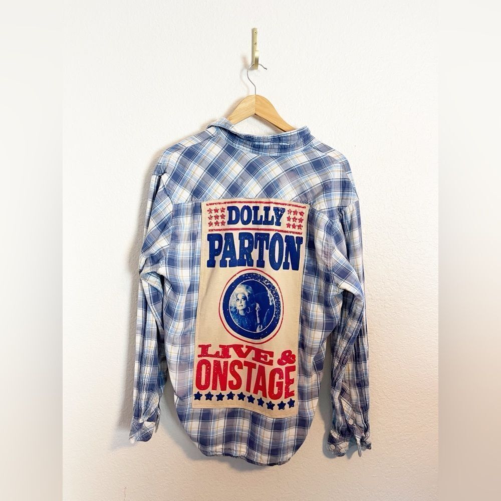 Up cycled flannel long sleeve shirts with your favorite bands! One of a kind! - Picture 8 of 11